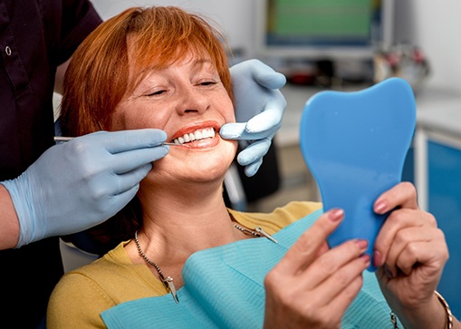 woman getting dental checkup 