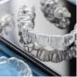 Closeup of clear aligners