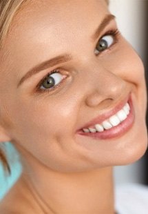 Smiling blonde woman