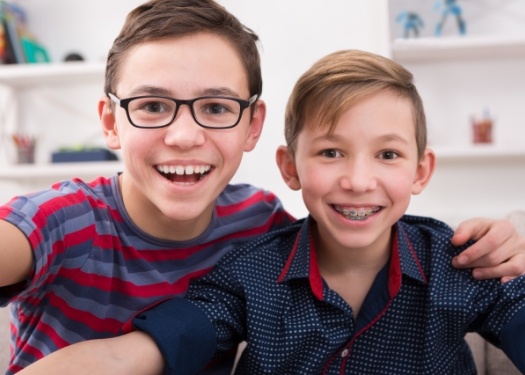 Two young boys smiling